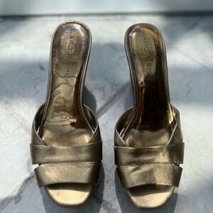 Marc Fisher Metallic Gold Mules
